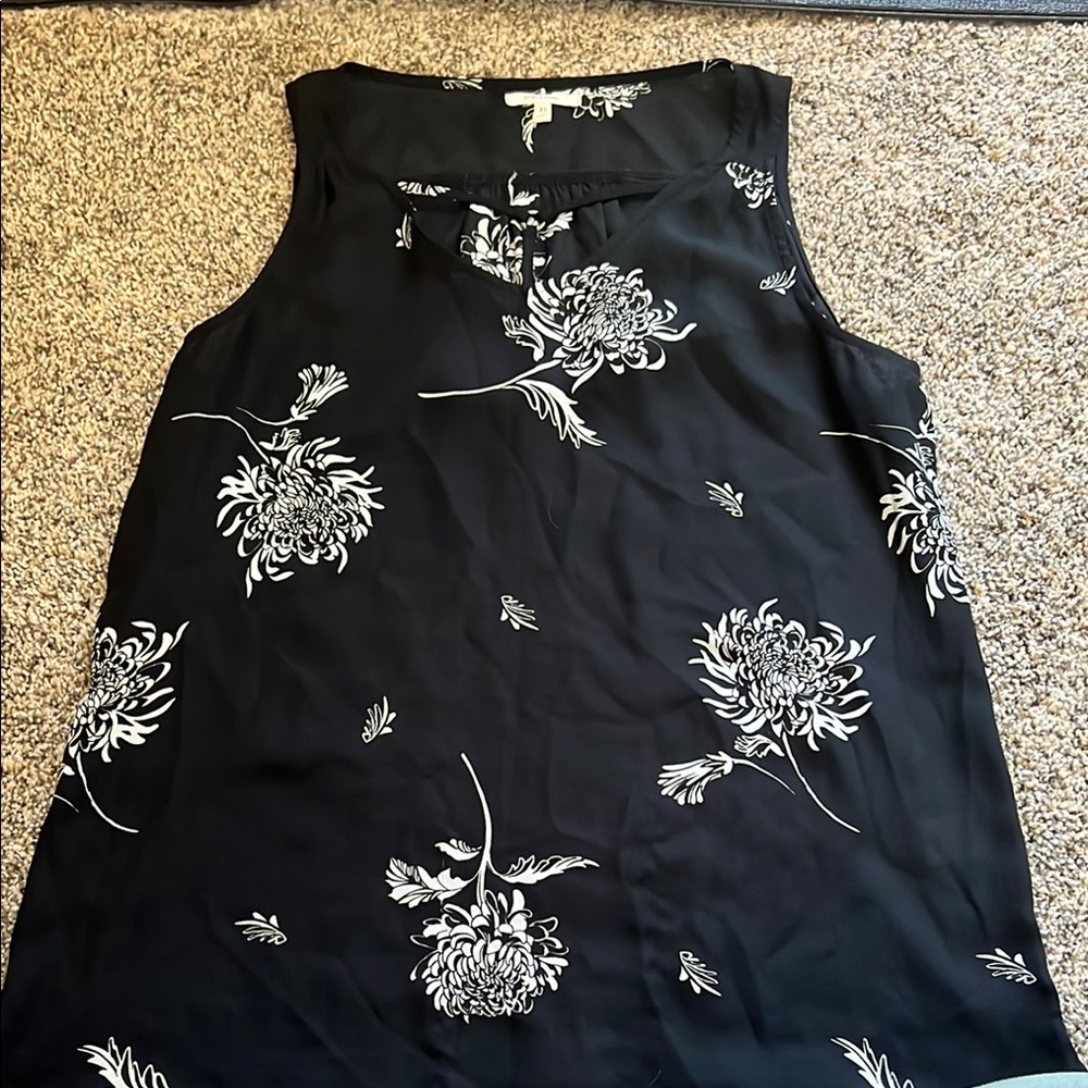 Floral Black Sleeveless Top